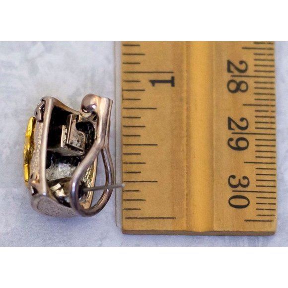 Vintage Gold Silver Tone Star Pierce Stud Earrings - CF1 - Picture 2 of 2